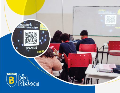 Atividade avaliativa é realizada com tecnologia pelos estudantes da 1ª Série do Ensino Médio no Colégio Batista Brasil Ida Nelson